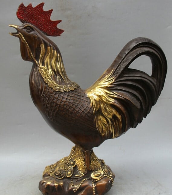A typical Feng Shui rooster figurine. 18 Chinese Fengshui Bronze Rooster min - 27 Feng Shui Tips to Attract Love and Improve Romance