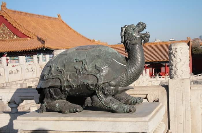 The dragon turtle has a head of a dragon and the body of a turtle. dragon turtle forbidden city min - 30 Feng Shui Products & Items: Meaning, Use, and Placement