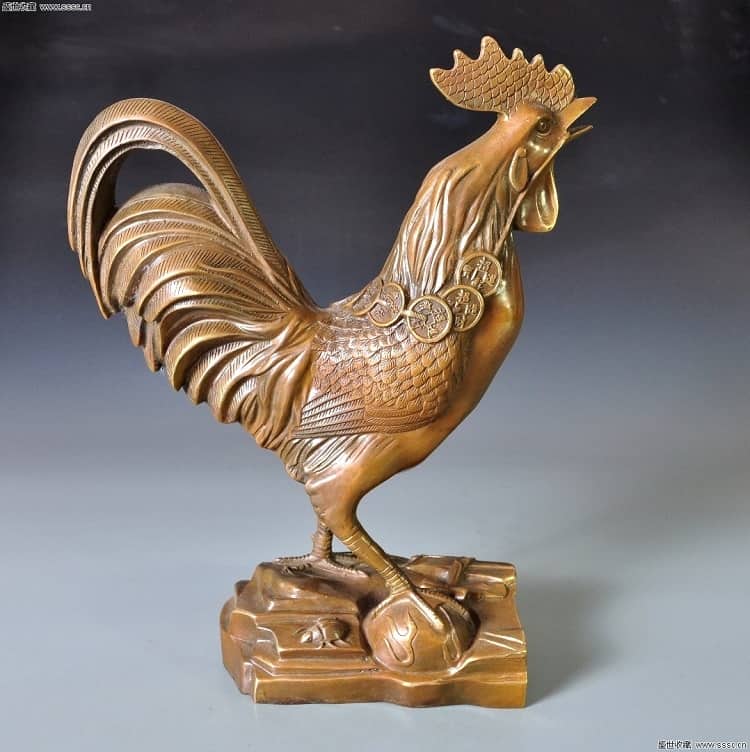 A Rooster King made of reconstituted stone standing on a thunder-rock. Feng Shui Item Rooster King made of reconstituted stone standing on thunder rock min - The Story of the Feng Shui Amulet: The Rooster King