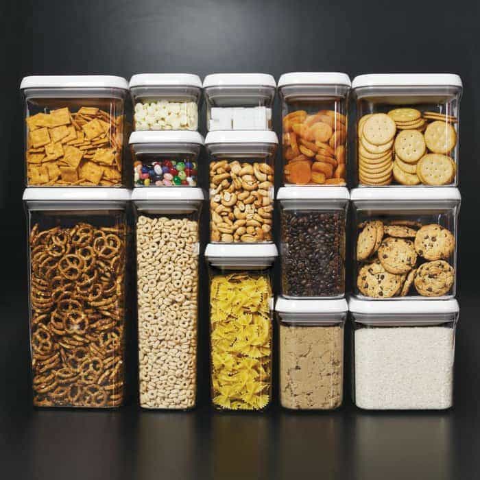 These food containers looks great on photo, but do they fit in your kitchen cabinet? food containers for the kitchen cabinet - 19 Easy Decluttering Tips to Improve Feng Shui and Your Life