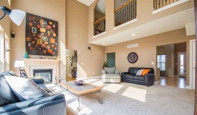 Living room with high ceilings are favored. living room high ceiling feng shui min - 27 Feng Shui Living Room Tips & Rules: Location, Design, Furniture, and Items