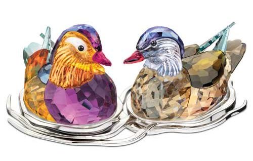 A pair of Swarovski Mandarin Ducks. Mandarin Ducks for Feng Shui Love Romance e1464074819425 - 30 Feng Shui Products & Items: Meaning, Use, and Placement