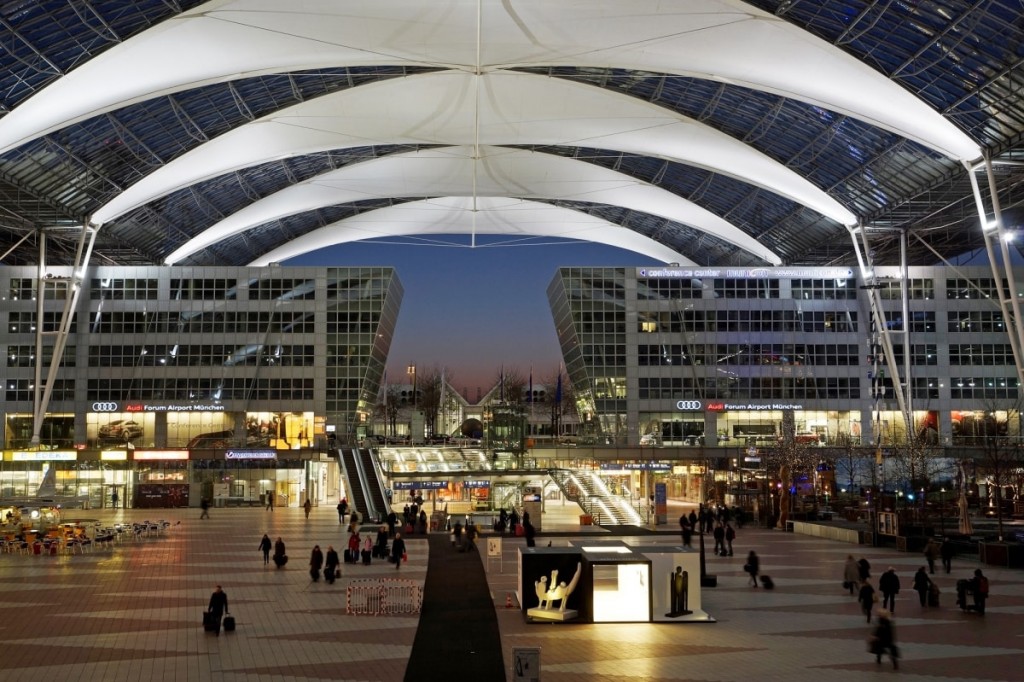 Munich Airport at dusk. Munich Airport Center at Dusk min 1024x682 - Top 10 International Airports with Awesome Feng Shui